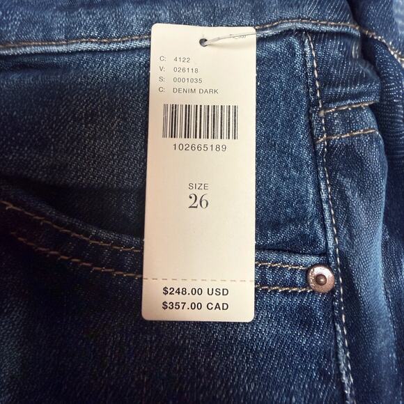 Mother Jeans Rascal Skimp Dark Denim Straight Leg Stretch Jeans NWT Size 26 - Picture 6 of 12